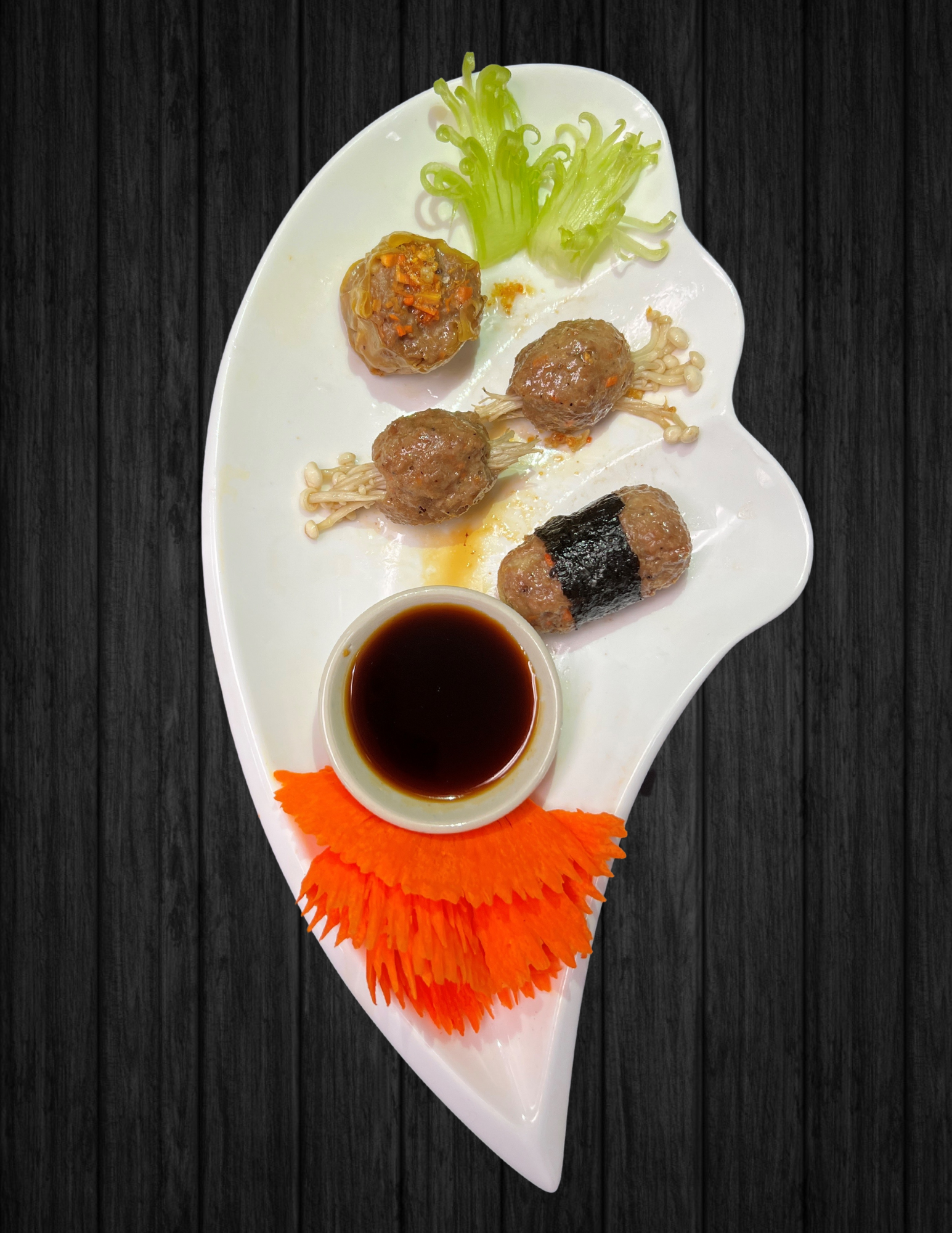 Thai appetizers with dipping sauce