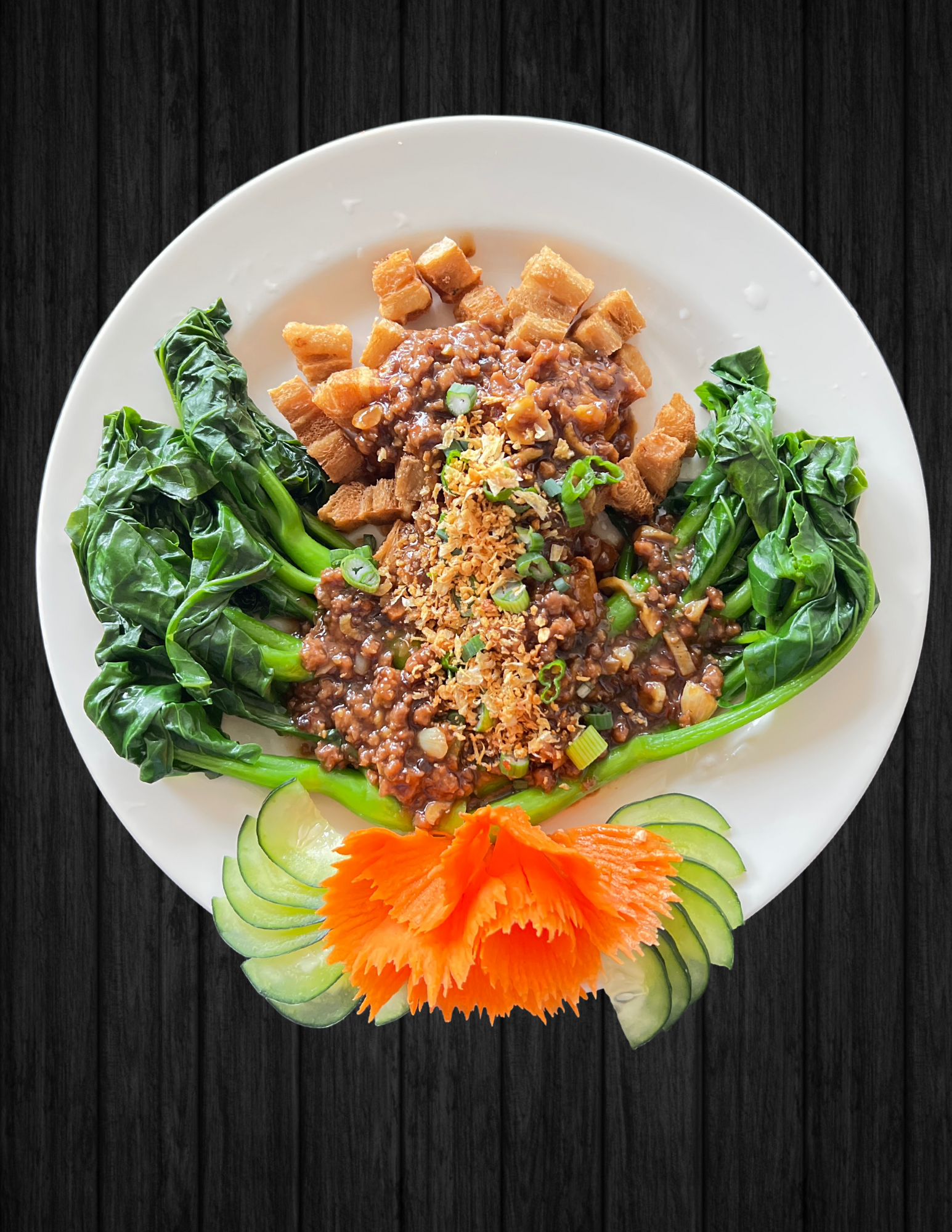 Aroy Thai Garden greens and rice dish